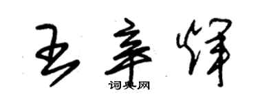 朱錫榮王辛輝草書個性簽名怎么寫