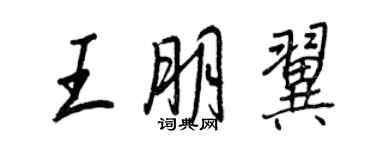 王正良王朋翼行書個性簽名怎么寫