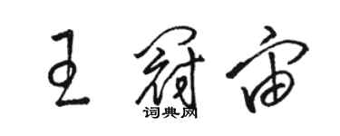 駱恆光王冠宙草書個性簽名怎么寫