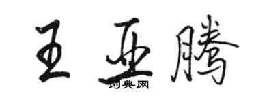 駱恆光王亞騰行書個性簽名怎么寫