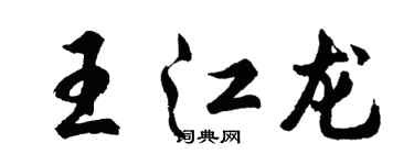 胡問遂王江龍行書個性簽名怎么寫