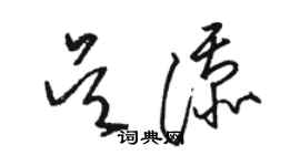 駱恆光吳添草書個性簽名怎么寫