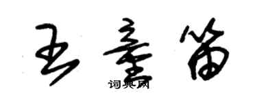 朱錫榮王童笛草書個性簽名怎么寫