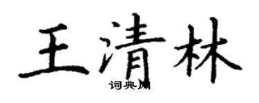 丁謙王清林楷書個性簽名怎么寫