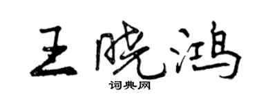 曾慶福王曉鴻行書個性簽名怎么寫