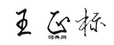 駱恆光王正標行書個性簽名怎么寫