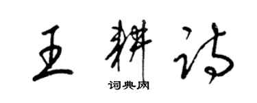 梁錦英王耕詩草書個性簽名怎么寫