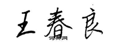 王正良王春良行書個性簽名怎么寫
