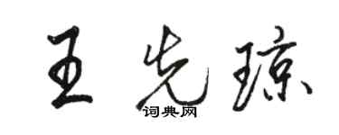 駱恆光王先瓊行書個性簽名怎么寫