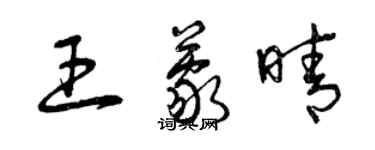 曾慶福王蒙晴草書個性簽名怎么寫