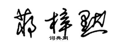 朱錫榮蔣梓默草書個性簽名怎么寫