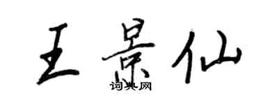 王正良王景仙行書個性簽名怎么寫