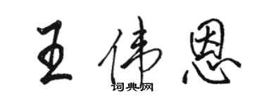 駱恆光王偉恩行書個性簽名怎么寫
