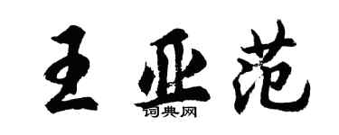 胡問遂王亞范行書個性簽名怎么寫