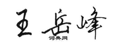 駱恆光王岳峰行書個性簽名怎么寫