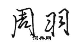 駱恆光周羽行書個性簽名怎么寫