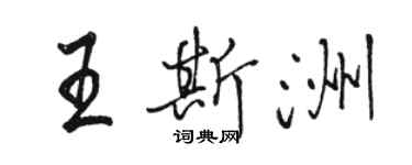 駱恆光王斯洲行書個性簽名怎么寫