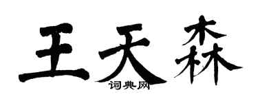 翁闓運王天森楷書個性簽名怎么寫