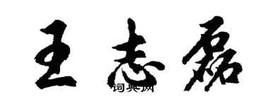 胡問遂王志磊行書個性簽名怎么寫