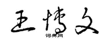 曾慶福王博文草書個性簽名怎么寫