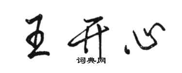 駱恆光王開心行書個性簽名怎么寫