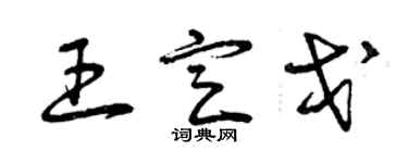 曾慶福王定戈草書個性簽名怎么寫