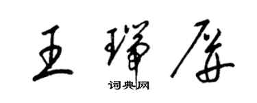 梁錦英王瑞屏草書個性簽名怎么寫