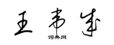 梁錦英王韋成草書個性簽名怎么寫