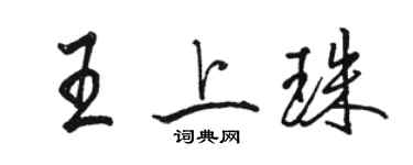 駱恆光王上珠行書個性簽名怎么寫