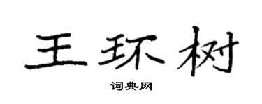 袁強王環樹楷書個性簽名怎么寫