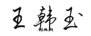 駱恆光王韓玉行書個性簽名怎么寫