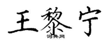 丁謙王黎寧楷書個性簽名怎么寫