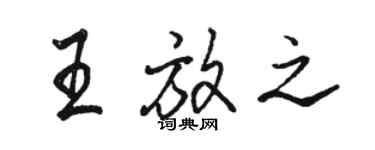駱恆光王放之行書個性簽名怎么寫