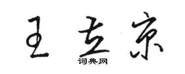 駱恆光王立京草書個性簽名怎么寫