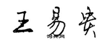 曾慶福王易貴行書個性簽名怎么寫