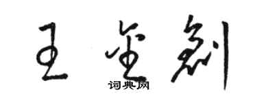 駱恆光王金創草書個性簽名怎么寫