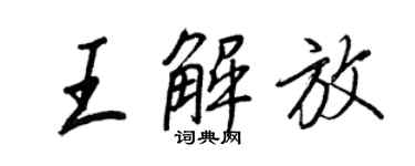 王正良王解放行書個性簽名怎么寫