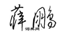 駱恆光薛鵬草書個性簽名怎么寫