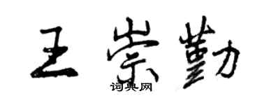 曾慶福王崇勤行書個性簽名怎么寫