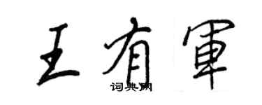 王正良王有軍行書個性簽名怎么寫