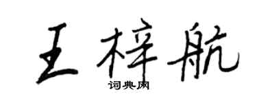 王正良王梓航行書個性簽名怎么寫