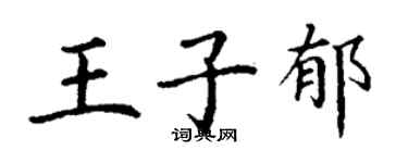 丁謙王子郁楷書個性簽名怎么寫