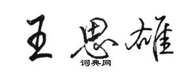 駱恆光王思雄行書個性簽名怎么寫