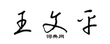 梁錦英王文平草書個性簽名怎么寫