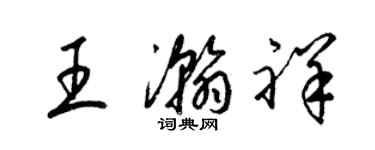 梁錦英王瀚祥草書個性簽名怎么寫