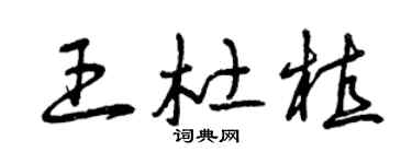 曾慶福王杜植草書個性簽名怎么寫