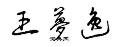 曾慶福王夢逸草書個性簽名怎么寫