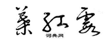 曾慶福葉紅霞草書個性簽名怎么寫