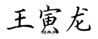 丁謙王寅龍楷書個性簽名怎么寫