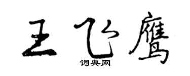 曾慶福王飛鷹行書個性簽名怎么寫